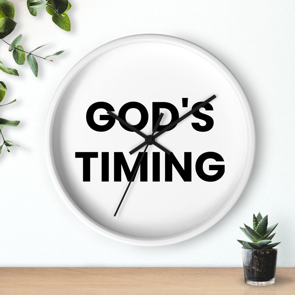 GOD'S TIMING - Inspirational Wall Clock - God's Timing Decor, Home Office Decor, Motivational Gift, Gift for Friends, Wall Art