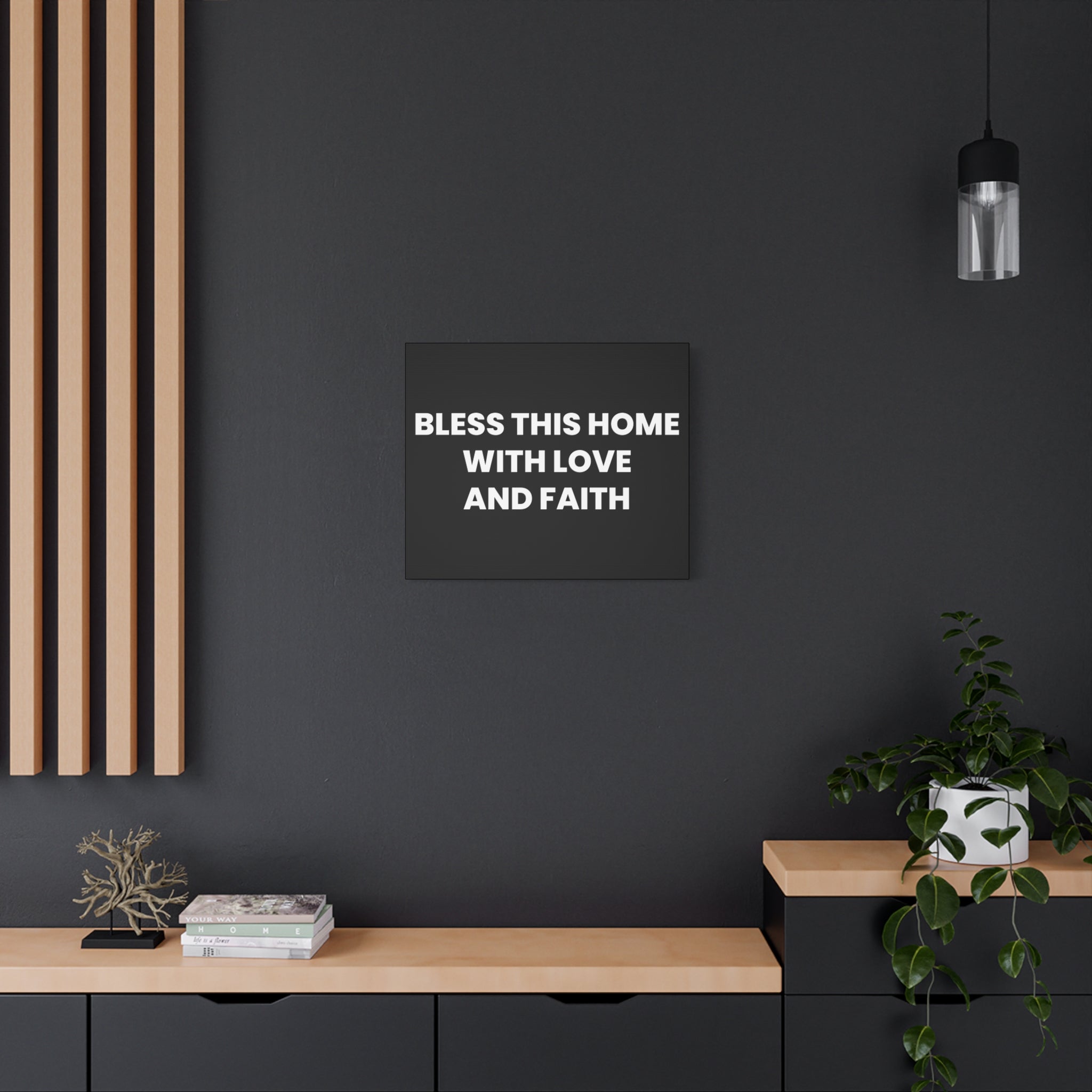 Bless This Home Canvas Art, Inspirational Wall Decor, Housewarming Gift, Modern Home Artwork, Faith and Love Decoration
