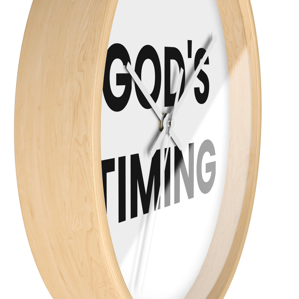 GOD'S TIMING - Inspirational Wall Clock - God's Timing Decor, Home Office Decor, Motivational Gift, Gift for Friends, Wall Art