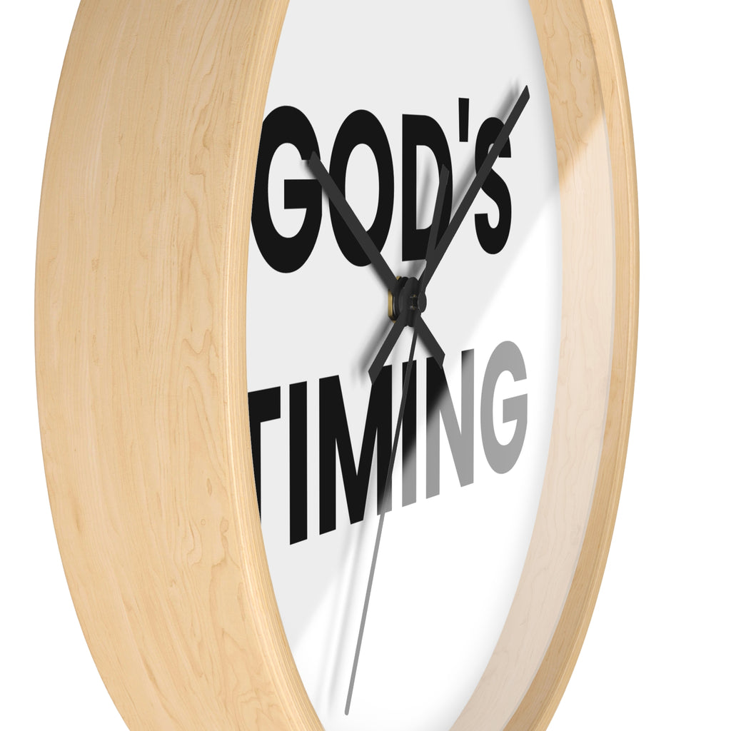 GOD'S TIMING - Inspirational Wall Clock - God's Timing Decor, Home Office Decor, Motivational Gift, Gift for Friends, Wall Art