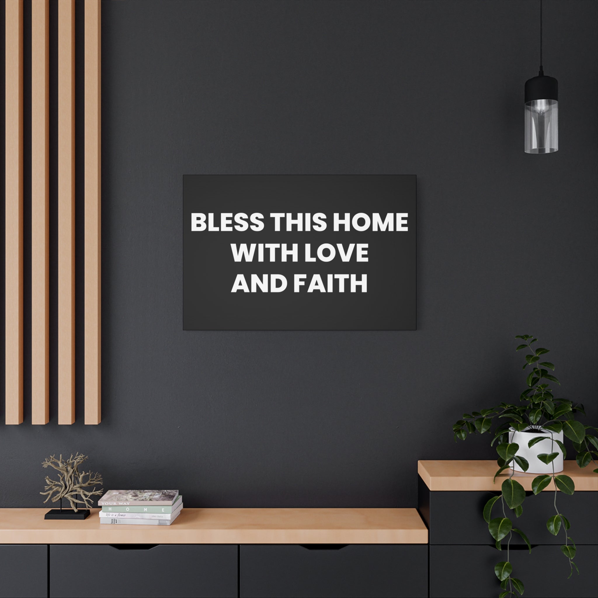 Bless This Home Canvas Art, Inspirational Wall Decor, Housewarming Gift, Modern Home Artwork, Faith and Love Decoration
