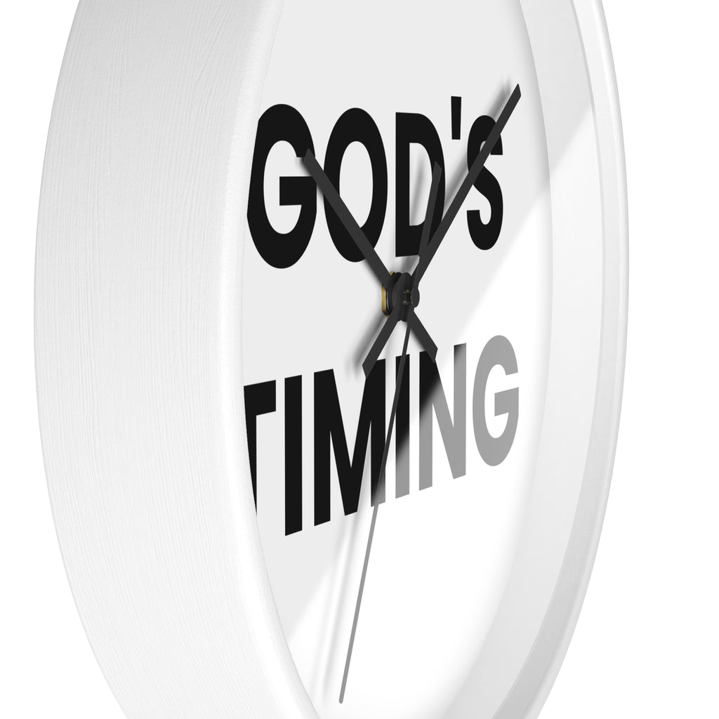 GOD'S TIMING - Inspirational Wall Clock - God's Timing Decor, Home Office Decor, Motivational Gift, Gift for Friends, Wall Art