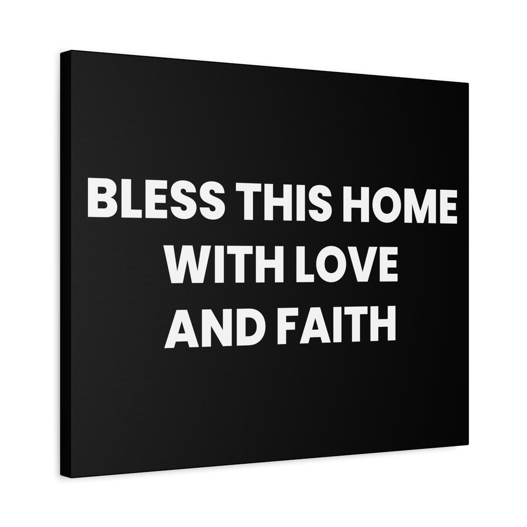 Bless This Home Canvas Art, Inspirational Wall Decor, Housewarming Gift, Modern Home Artwork, Faith and Love Decoration