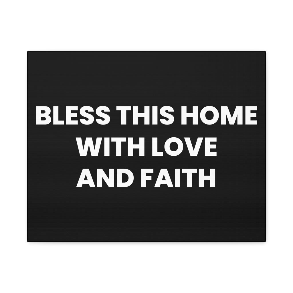 Bless This Home Canvas Art, Inspirational Wall Decor, Housewarming Gift, Modern Home Artwork, Faith and Love Decoration
