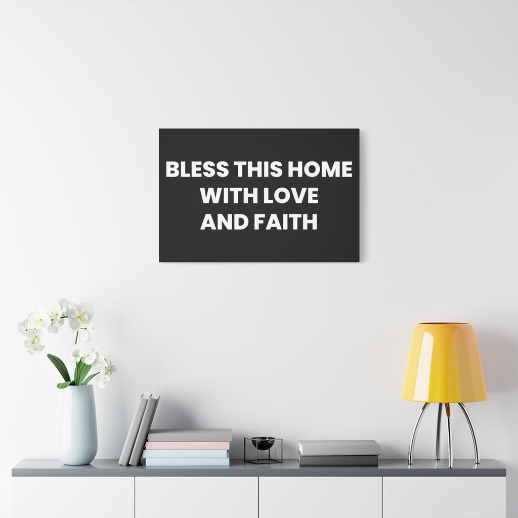 Bless This Home Canvas Art, Inspirational Wall Decor, Housewarming Gift, Modern Home Artwork, Faith and Love Decoration