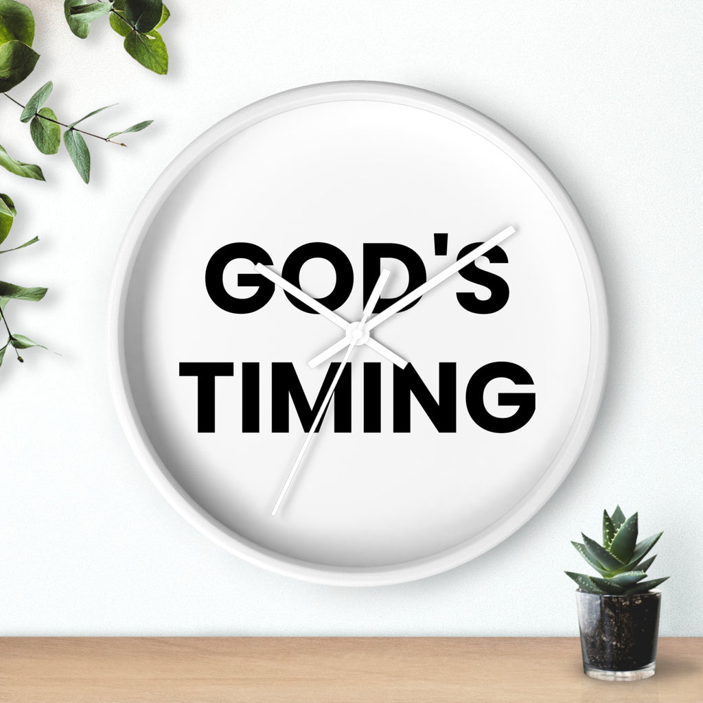 GOD'S TIMING - Inspirational Wall Clock - God's Timing Decor, Home Office Decor, Motivational Gift, Gift for Friends, Wall Art