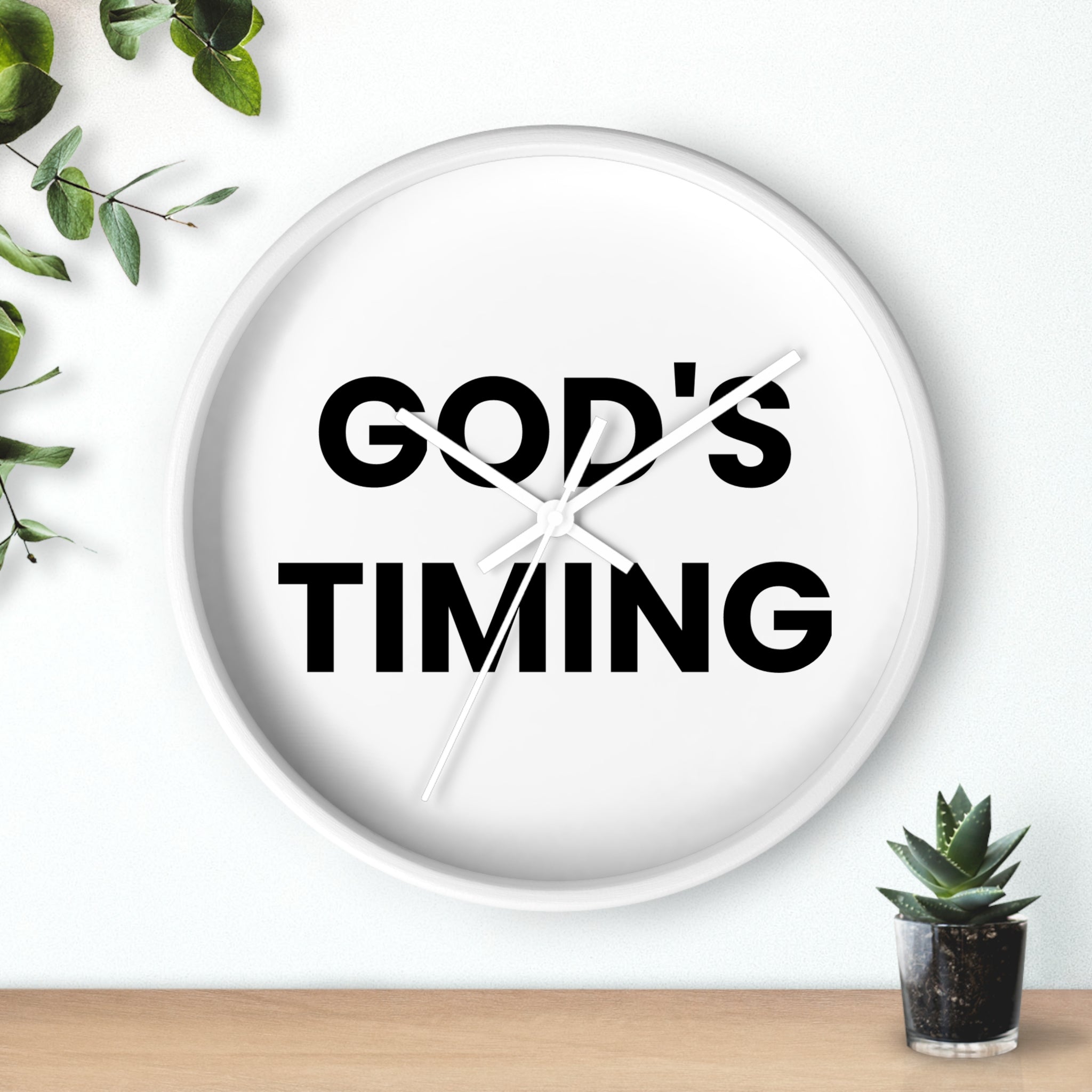 GOD'S TIMING - Inspirational Wall Clock - God's Timing Decor, Home Office Decor, Motivational Gift, Gift for Friends, Wall Art