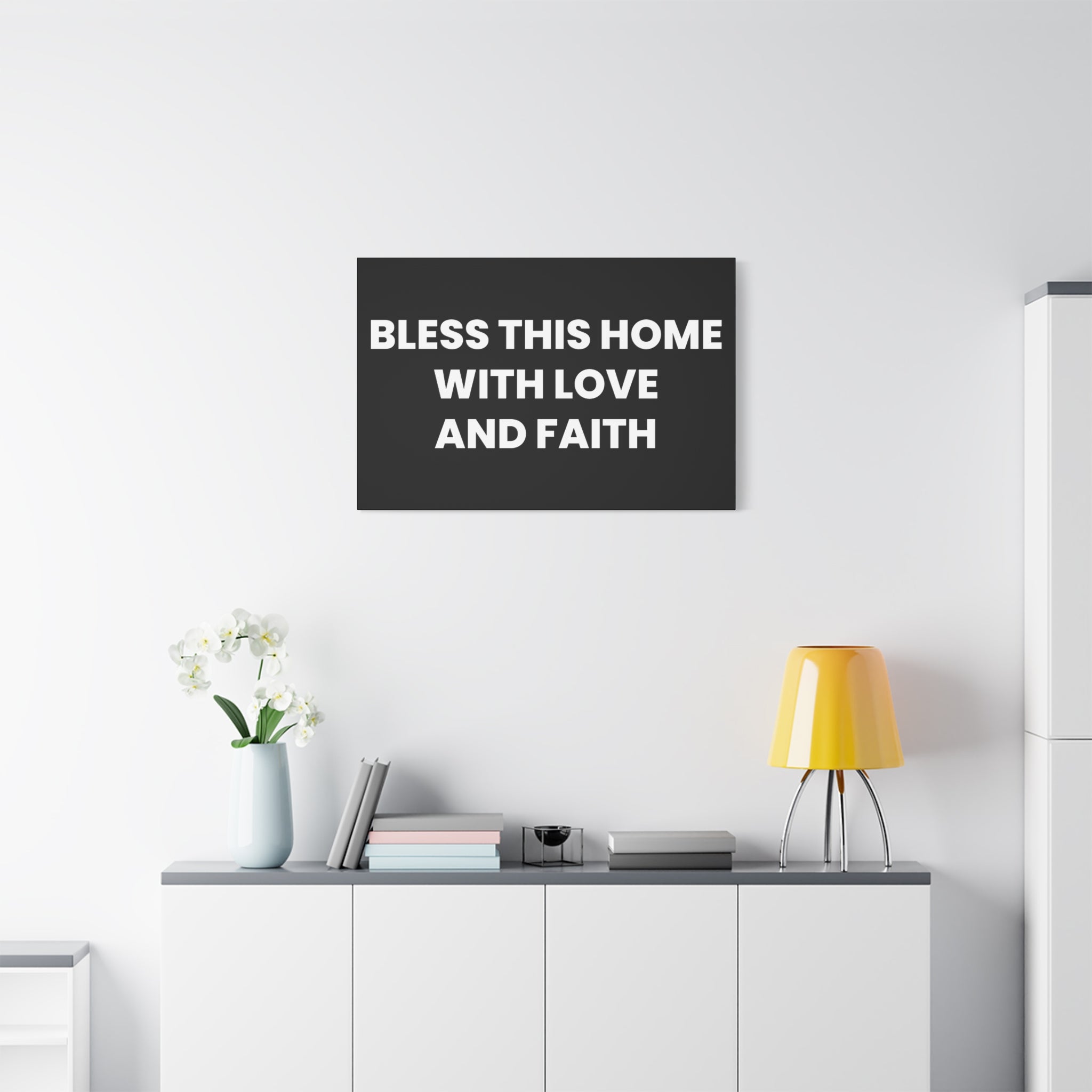Bless This Home Canvas Art, Inspirational Wall Decor, Housewarming Gift, Modern Home Artwork, Faith and Love Decoration