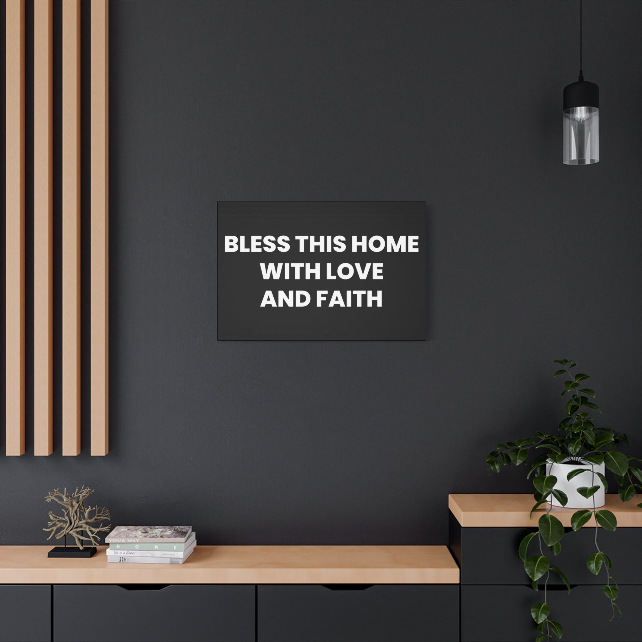 Bless This Home Canvas Art, Inspirational Wall Decor, Housewarming Gift, Modern Home Artwork, Faith and Love Decoration