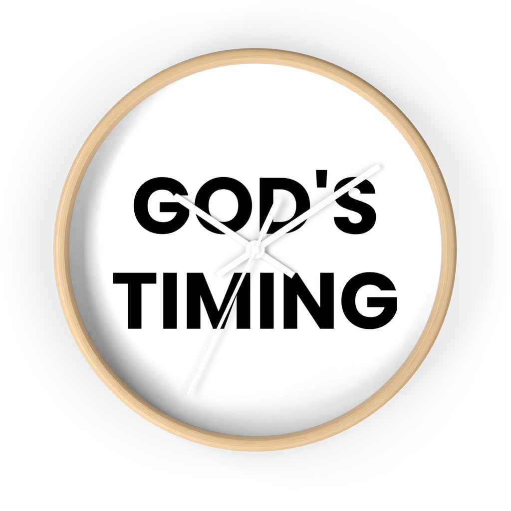 GOD'S TIMING - Inspirational Wall Clock - God's Timing Decor, Home Office Decor, Motivational Gift, Gift for Friends, Wall Art