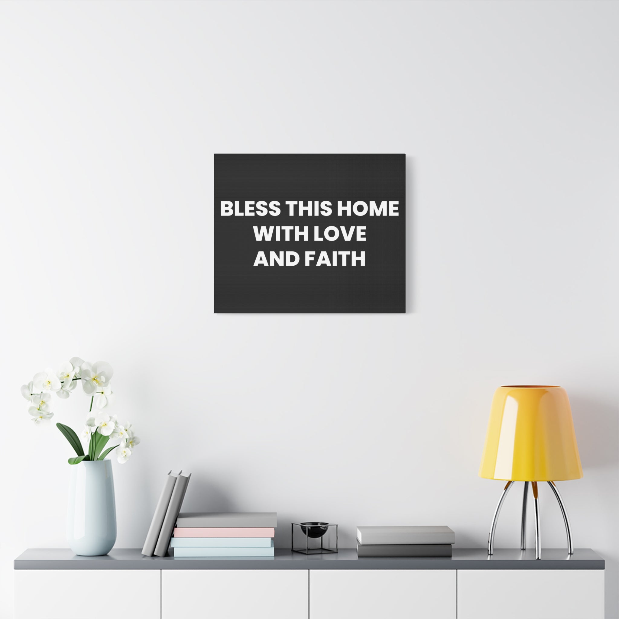 Bless This Home Canvas Art, Inspirational Wall Decor, Housewarming Gift, Modern Home Artwork, Faith and Love Decoration
