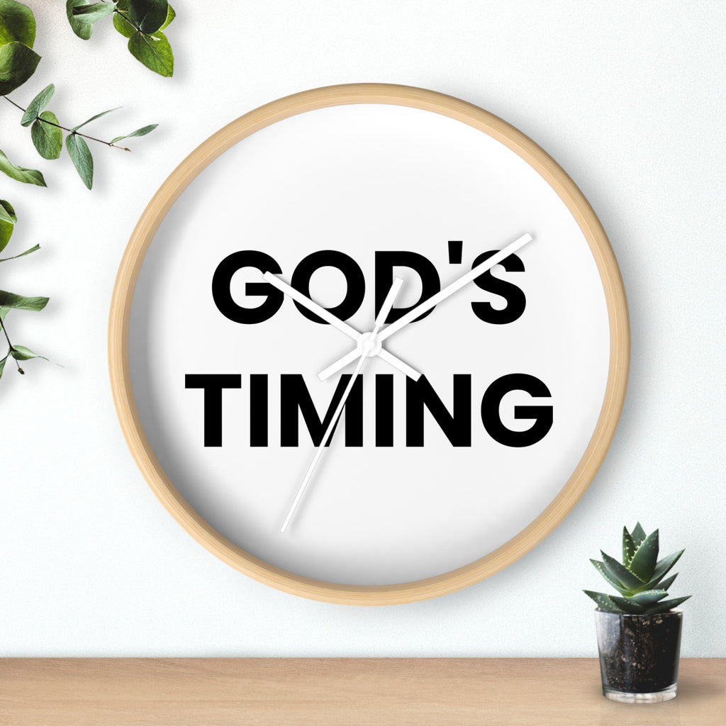GOD'S TIMING - Inspirational Wall Clock - God's Timing Decor, Home Office Decor, Motivational Gift, Gift for Friends, Wall Art