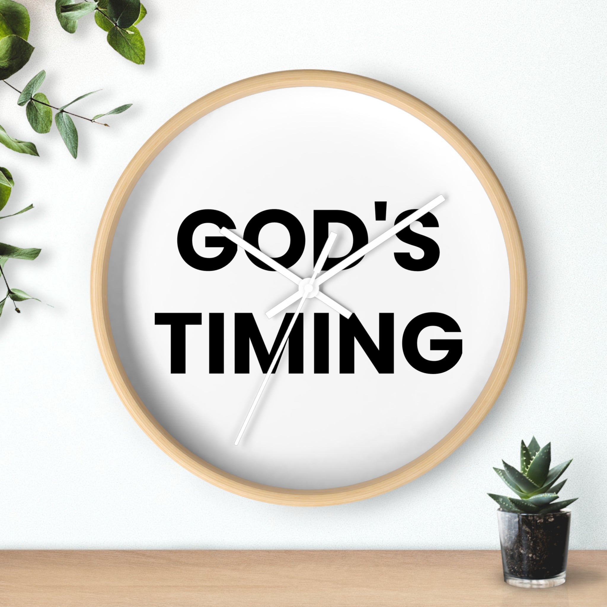 GOD'S TIMING - Inspirational Wall Clock - God's Timing Decor, Home Office Decor, Motivational Gift, Gift for Friends, Wall Art