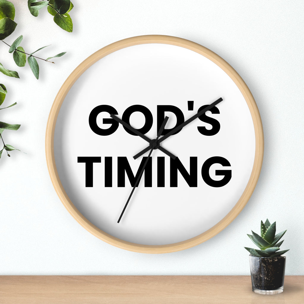 GOD'S TIMING - Inspirational Wall Clock - God's Timing Decor, Home Office Decor, Motivational Gift, Gift for Friends, Wall Art