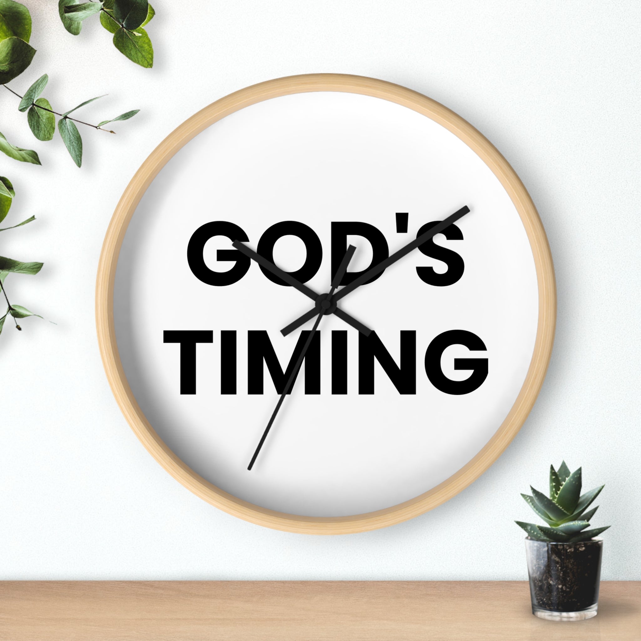 GOD'S TIMING - Inspirational Wall Clock - God's Timing Decor, Home Office Decor, Motivational Gift, Gift for Friends, Wall Art